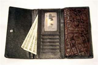 Womens Brown Mustang Croco Wallet Cowgirl Western Checkbook A+  