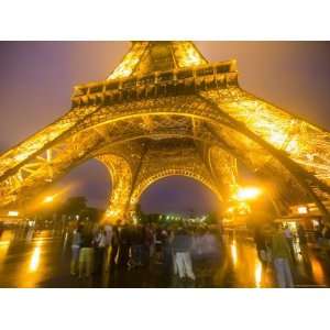  Eiffel Tower Illuminated at Night, Paris, France 