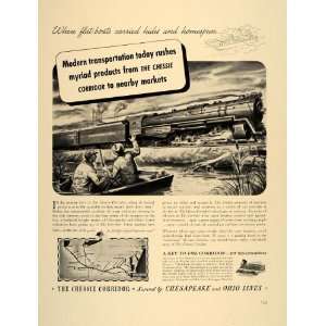  1941 Ad Chessie Corridor Chesapeake & Ohio Lines Train 