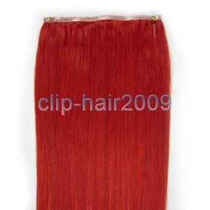20L PU Skin Weft Remy Human Hair Extensions36Wide#Red  