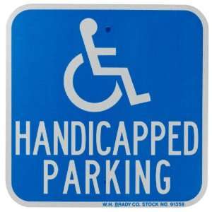  Blue Color Handicapped Sign, Legend Handicapped Parking (With Picto