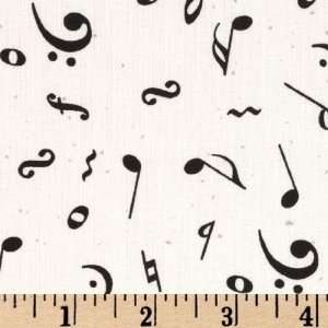  44 Wide Untamed Melody Music Notes White Fabric By The 