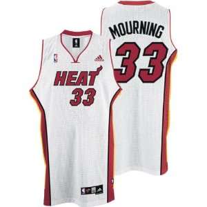 Alonzo Mourning Jersey: adidas White Swingman #33 Miami Heat Jersey 