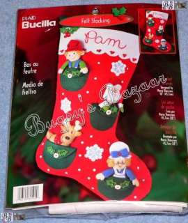 Bucilla POCKET SANTA,ELF Felt Christmas Stocking Kit  