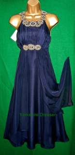 New MONSOON Blue Beaded Silk CARLITA Evening Prom Dress  