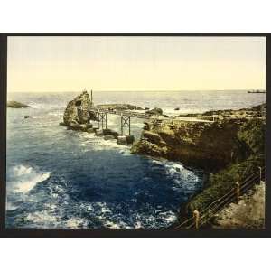 Photochrom Reprint of The Virgins Rock, Biarritz, Pyrenees, France