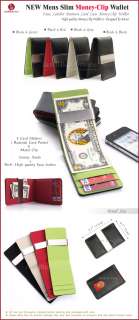 New Mens Money Clip Wallet Slim   Green Red Gray Black  