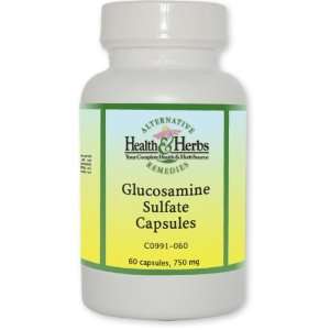 Alternative Health & Herbs Remedies Glucosamine Sulfate Capsules, 60 