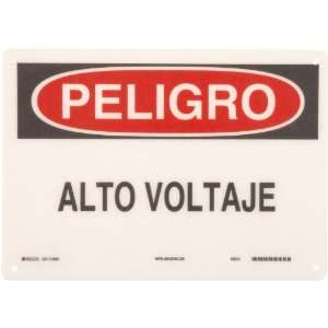   and Red on White Spanish Sign, Header Peligro, Legend Alto Voltaje