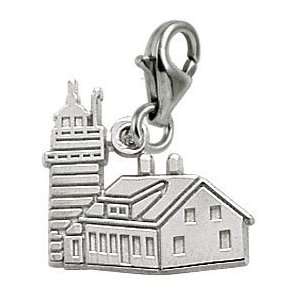   Quoddy Head Lighthouse, Maine Charm with Lobster Clasp, 14k White Gold