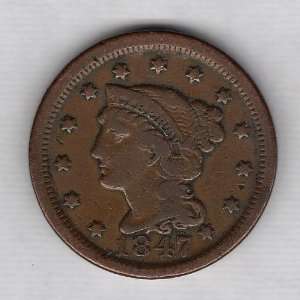  1839 1857 Braided Hair Large Cent 