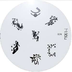  MoYou Nail Art Image Plate A34 including 7 Nailart designs 