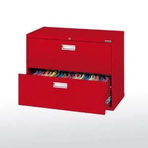  Sandusky 600 Series Lateral File Steel Cabinet (Red) (29H 