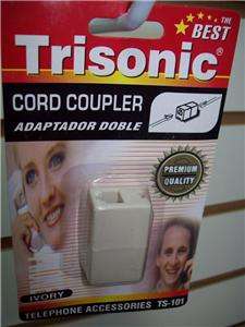 TELEPHONE CORD COUPLER adaptador doble Trisonic  
