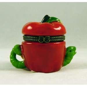 Red Delicious Apple Worm Hinged Trinket Box phb