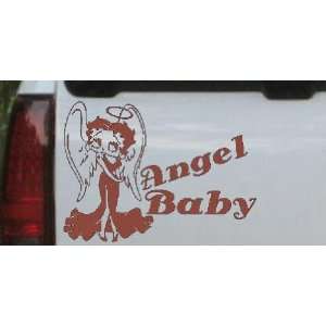 Brown 12in X 16.4in    Betty Boop Angel Baby Cartoons Car Window Wall 
