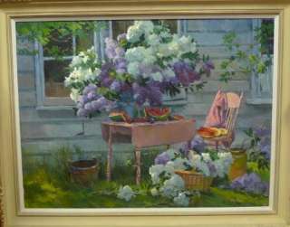 Don Ricks Original Oil Painting  Spring Lilacs   