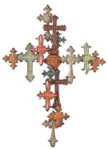 Tuscan Old World Large 3D Iron Cross Wall Decor 40 H  