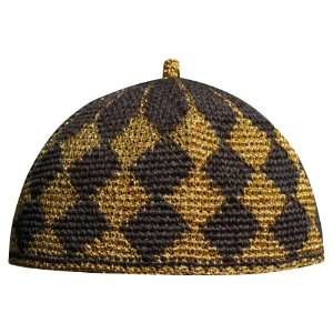   Gold Thread Design   One size Muslim Islamic Hat Taqiya Peci Skull Cap