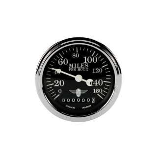 Stewart Warner Wing Series Black Electric Speedometer  