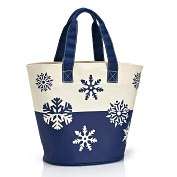   Image. Title Blue Snowflake Holiday Canvas Tote (12.25 x 14.25