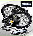 03 05 Neon/SRT 4 BLK Headlights/LED DRL Bumper Lamps 04 (Fits: Dodge 