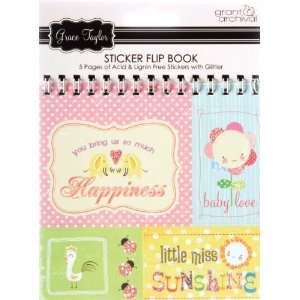  Grace Taylor Sticker Flip Book 5x5 5/pages baby Girl 3Pk 