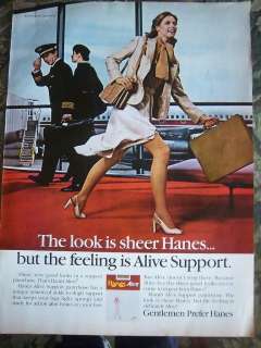   HANES Alive Pantyhose Hosiery Lady Running Airport Color Ad  