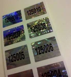   .75 IN. SERIAL NUMBERED SECURITY VOID HOLOGRAM LABELS STICKERS SEALS