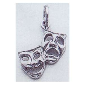 Comedy Tragedy White Gold Charm   D1243