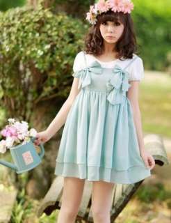 Japan VIVI style sweet cute lots big bow dress（2 color）  