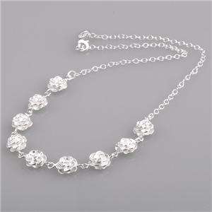 Sale fashion Jewelry new silver rose necklace Christmas present 134 