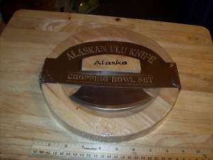 Alaskan Ulu chopping bowl set, ulu and bowl included  
