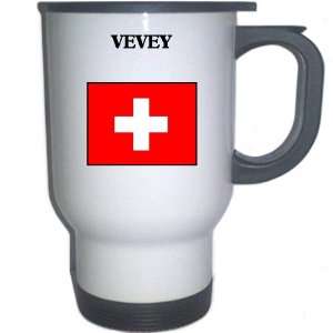  Switzerland   VEVEY White Stainless Steel Mug 