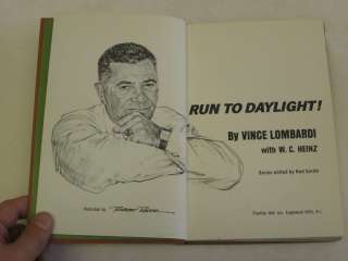 Vince Lombardi RUN TO DAYLIGHT Prentice Hall 1964 HC/DJ  