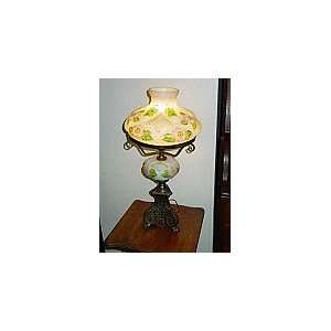  Vintage Hand Painted Milk Glass Lamp
