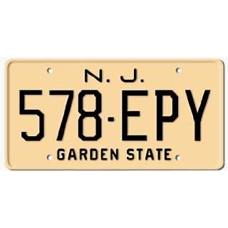 NEW JERSEY STATE PLATE  EMBOSSED WITH YOUR CUSTOM NUMBER   This plate 