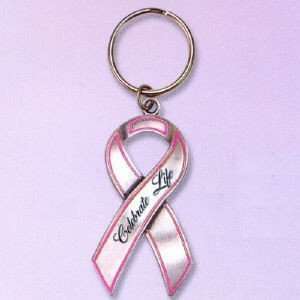  Pink Ribbon Key Ring   Celebrate Life: Office Products