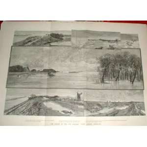  Floods Fen Country Around Crowland 1880 Antique Print 