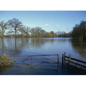 Flooding of Fields from River Severn Near Tirley, Gloucestershire 