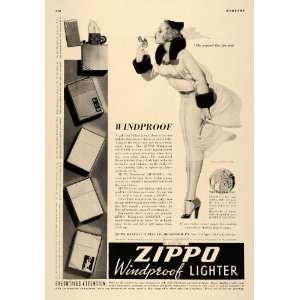 1937 Ad Zippo Windproof Lighter Models Enoc Boles   Original Print Ad