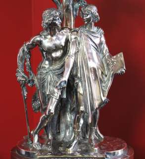 ANTIQUE FRENCH SILVERED BRONZE AGRICULTURAL PRIZE TROPHY STATUE BY 