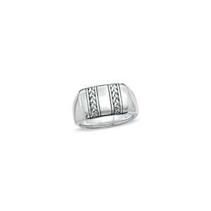 ZALES J. Goodman Mens Squared Braid Band in Sterling Silver silver 