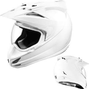  Icon Variant Solid Dual Sport Helmet Large  White 