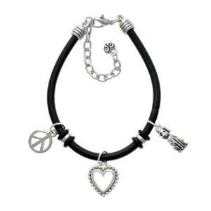 Spotted Dog Black Peace Love Charm Bracelet [Jewelry]