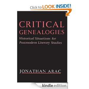 Critical Genealogies Jonathan Arac  Kindle Store