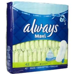  Always Long/Super Maxi Pads Unscented 42 ct Health 