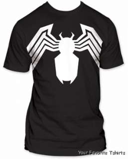 Licensed Marvel Comics Spider man Venom Suit Symbol Adult Shirt S XXL 