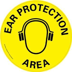    Ear Protection Area Floor Sign 17.5 Circle