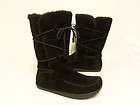NEW ~~ EARTH Suede Faux Fur Lined MONTAGE Boot BLACK Negative KALSO 